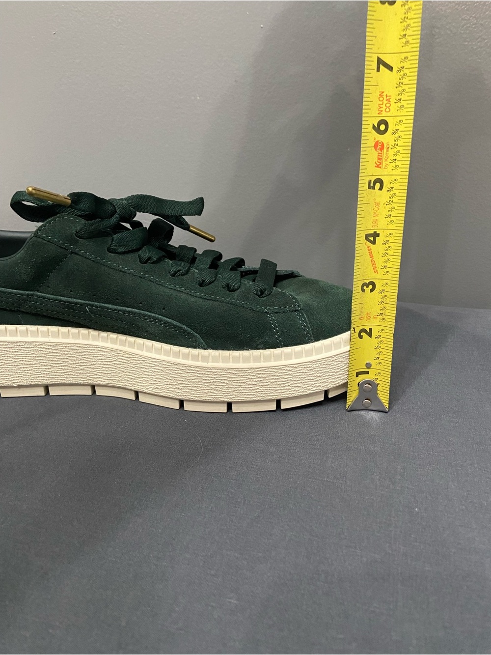 PUMA Platform Suede Trace Bold Womens Sneaker Shoes Scarab-Lemon Skater 10 - Picture 16 of 17